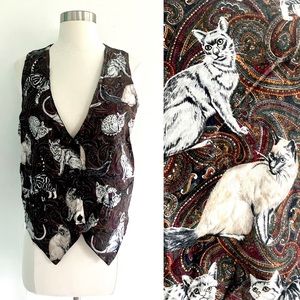 Vintage 80’s cats kittens cat vest top shirt